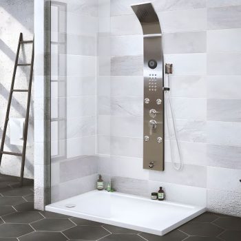 Regadera Vertical Curazao con Hidromasaje y Bocina Bluetooth