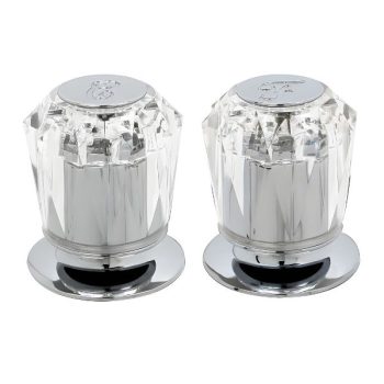 Juego de Manerales para Regadera o Mezcladora acabado en Cromo con Acrílico Transparente RI53