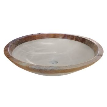 Lavamanos Esfera de Onix con Orilla de Mármol