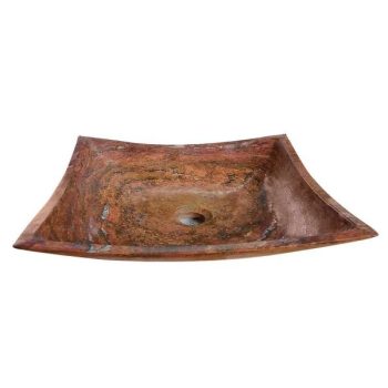Lavamanos Pañuelo de Mármol Travertino Rojo