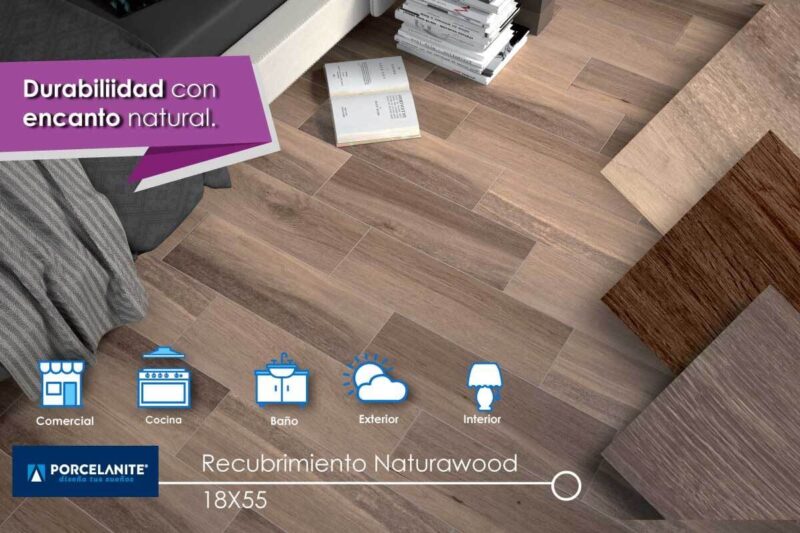 Piso con apariencia de madera Naturawood de Porcelanite